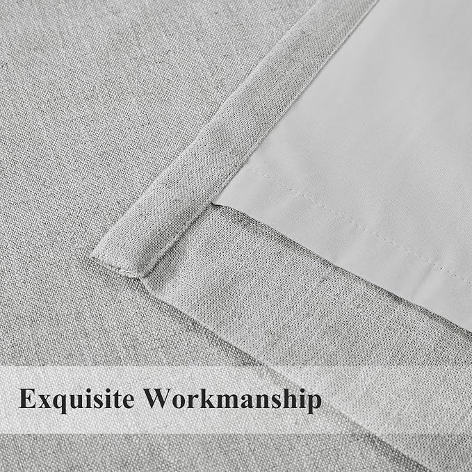WEST LAKE Light Grey French Pleat Curtain Panels 90 Inches Length,Linen Blended Pinch Pleated Drapes for Bedroom Living Room,Modern Window Treatment,Back Tabs Hooks,40" Wx90 L(Pack of 2)