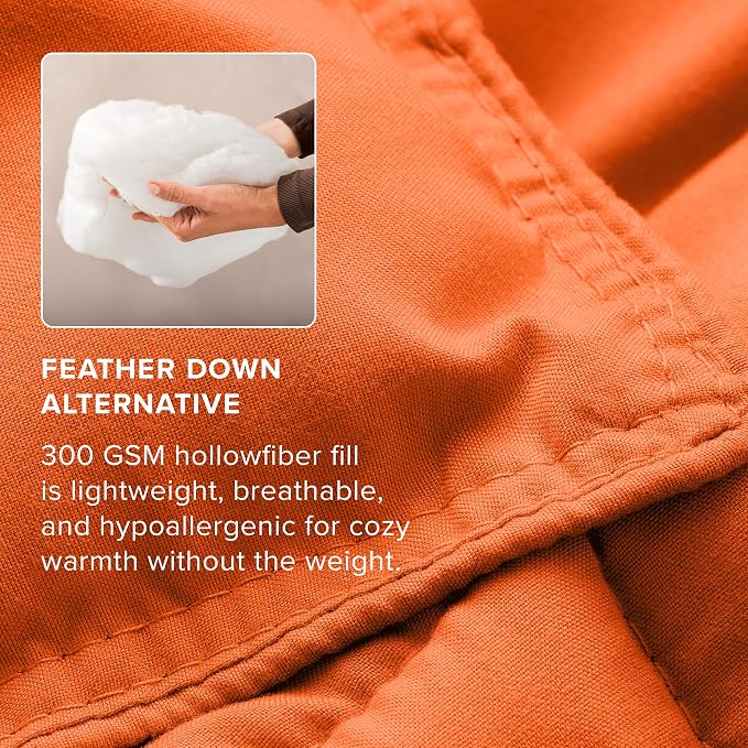 Bare Home Comforter Set - 1800 Ultra Soft (Twin/Twin XL, Orange) | All-Season, Breathable, Hypoallergenic, Premium 1800, Warm, Cozy