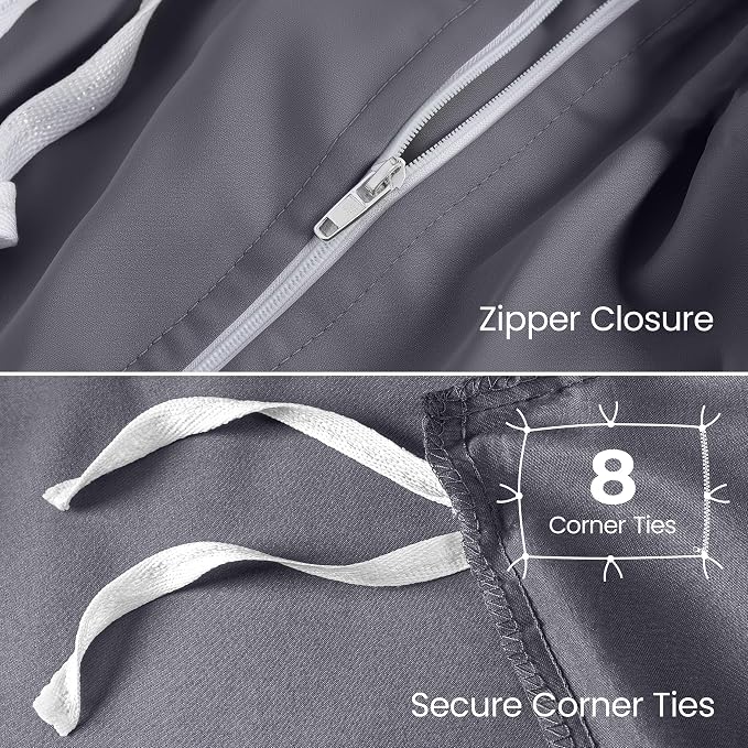 Utopia Bedding Duvet Cover Queen with Fitted Sheet (60x80) - 2 Pillow Case Standard - All Season Luxury Bed in a Bag with Zippered Duvet Cover - No Comforter (Grey)