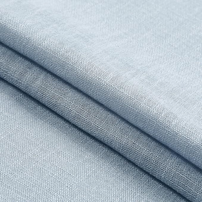 WEST LAKE Extra Long Dusty Blue Bailey Pinch Pleated Full Blackout Curtains | 108 Inches Length Linen Textured Bedroom Living Room Drapes,Farmhouse Backtab Window Treatment,40"Wx108"Lx2