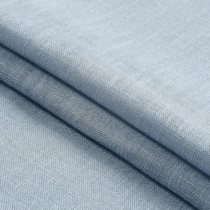 WEST LAKE 84 Inches Long Dusty Blue Bailey Pinch Pleated Blackout Curtians | Thermal Insulated Drapes for Bedroom Living Room,Rustic Linen Textured Back Tab Window Treatment,60"Wx84"L,1 Panel