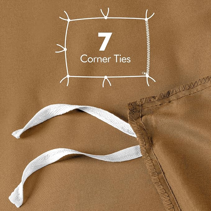 Duvet Cover Queen, 3 Piece Cotton Like Polyester With Zipper Closure, Mocha | Extra Soft and Breathable, Wrinkle & Fade Resistant, Includes Duvet Cover and 2 Pillow Shams, Comforter Not Included, OekoTex