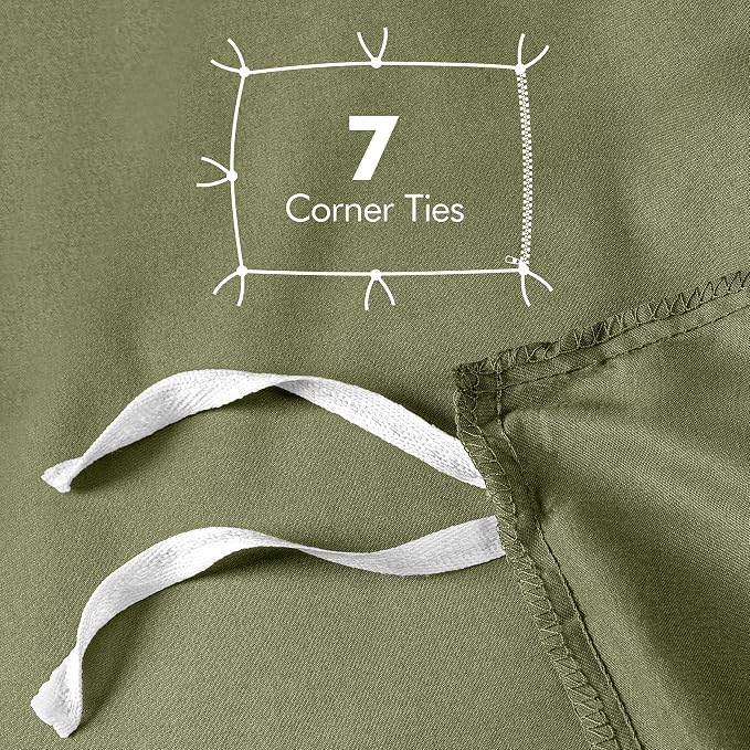 Duvet Cover Queen, 3 Piece Cotton Like Polyester With Zipper Closure, Olive | Extra Soft and Breathable, Wrinkle & Fade Resistant, Includes Duvet Cover and 2 Pillow Shams, Comforter Not Included, OekoTex