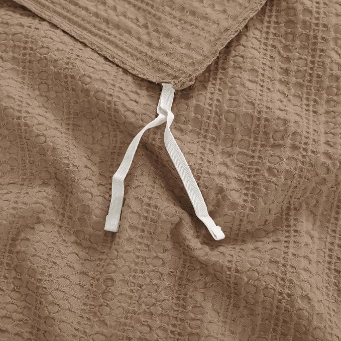 Dreamology Waffle Duvet Cover King,100% Cotton Waffle,Bedding Duvet Cover | Duvet Cover Set with Zipper Closure, Soft Textured & Breathable Duvet Cover,King Duvet Cover Set 3 Pieces (Camel Brown)
