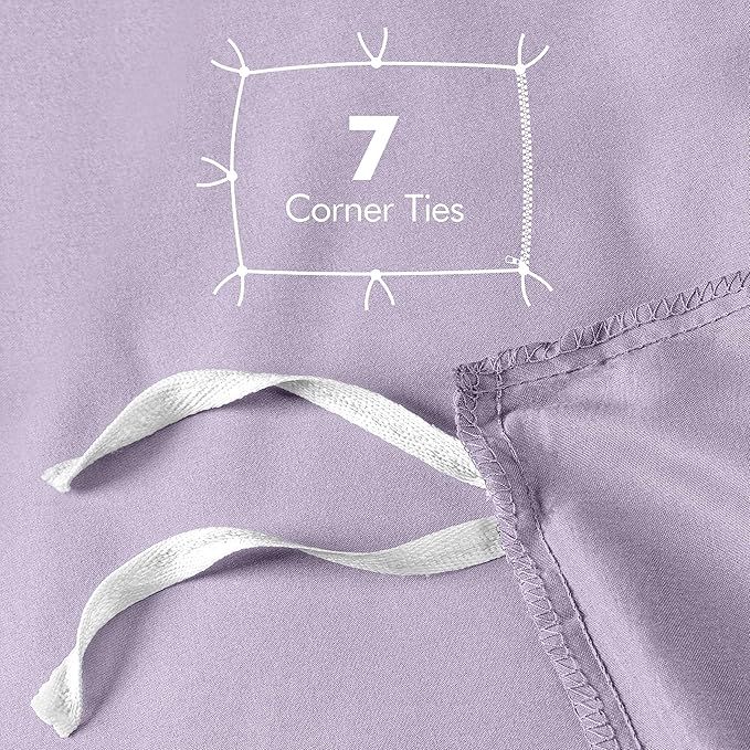 Duvet Cover King, 3 PC Cotton Like Polyester With Zipper Closure, Lavender | Extra Soft and Breathable, Wrinkle & Fade Resistant, Includes Duvet Cover and 2 Pillow Shams, Comforter Not Included, OekoTex