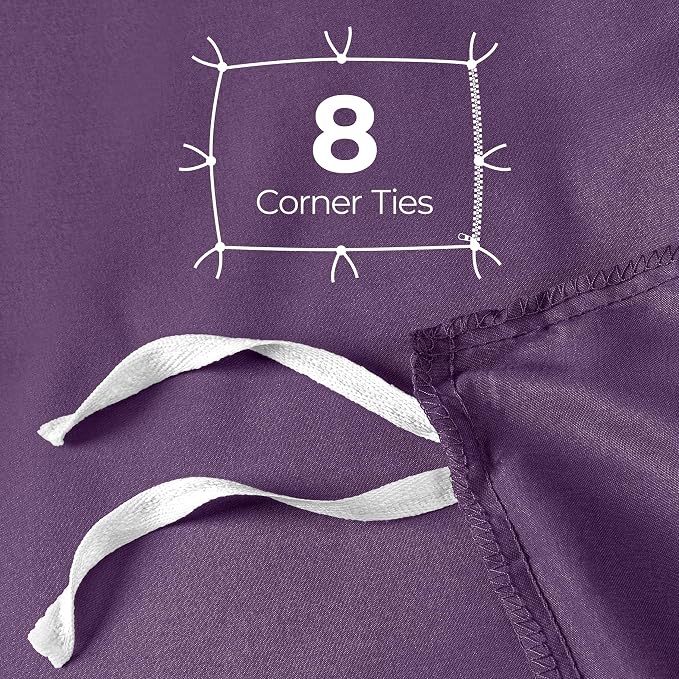 Duvet Cover King, 3 PC Cotton Like Polyester With Zipper Closure, Eggplant | Extra Soft and Breathable, Wrinkle & Fade Resistant, Includes Duvet Cover and 2 Pillow Shams, Comforter Not Included, OekoTex