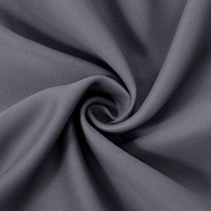 Grey Thermal Blackout Curtains/52 x 72 Inch/Set of 2 Panels Room Darkening Curtains for Bedroom
