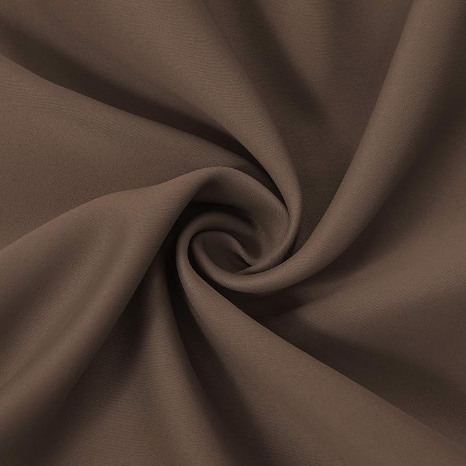 Chocolate Thermal Blackout Curtains/42 x 84 Inch/Set of 2 Panels Room Darkening Curtains for Bedroom