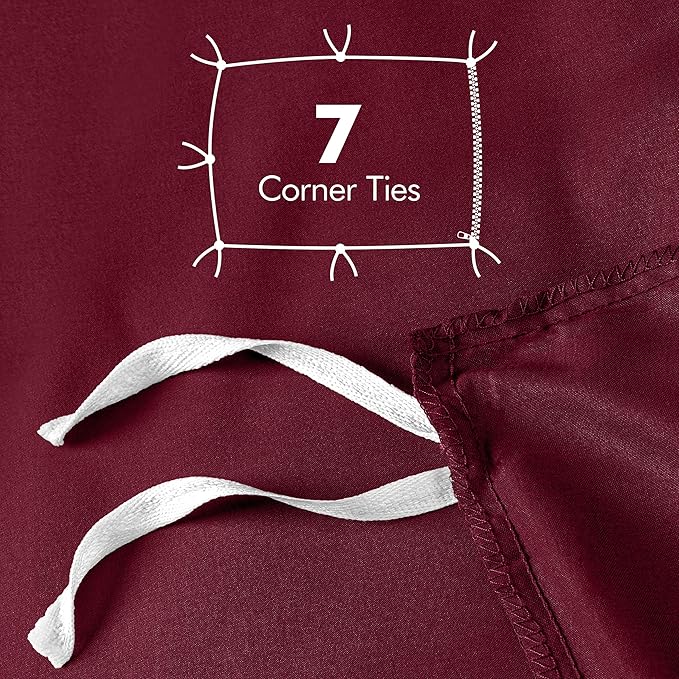 Duvet Cover Full, 3 PC Cotton Like Polyester With Zipper Closure, Burgundy | Extra Soft and Breathable, Wrinkle & Fade Resistant, Includes Duvet Cover and 2 Pillow Shams, Comforter Not Included, OekoTex