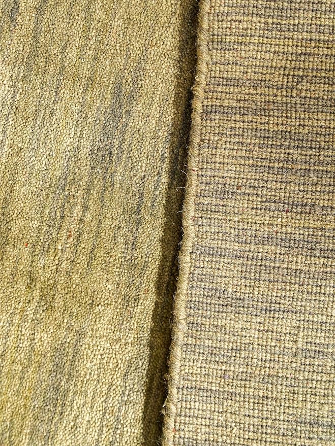 Hand Knotted Loom Wool ECO-Friendly Area Rugs - 3'x5', Rectangle Shape, Green Color, Contemporary Design, High Pile Thick Handmade Anti Skid Area Rugs for Living Room, Bed Room (L00530)