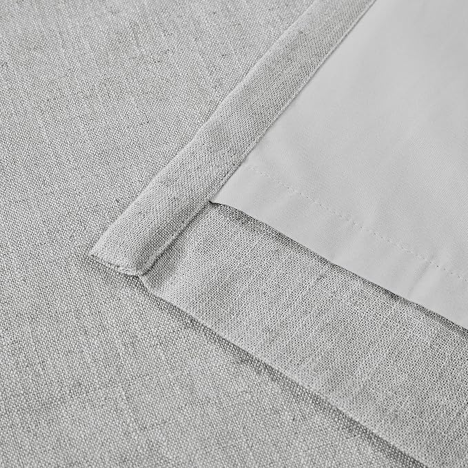 Vision Home Light Grey Pinch Pleated Full Blackout Curtains Linen Blended Room Darkening Curtain Panels 108 inch for Living Room Bedroom Thermal Insulated Pinch Pleat Drapes with Hooks 40" Wx108 Lx2