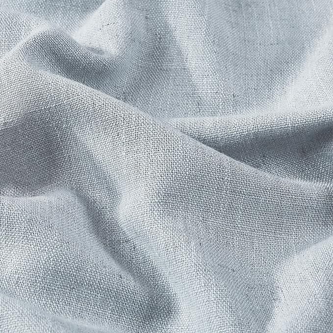 Vision Home Blue Fog Pinch Pleated Full Blackout Curtains Linen Blended Room Darkening Window Curtains 72 inch for Living Room Bedroom Thermal Insulated Pinch Pleat Drapes with Hooks 1 Panel 60"Wx72"L