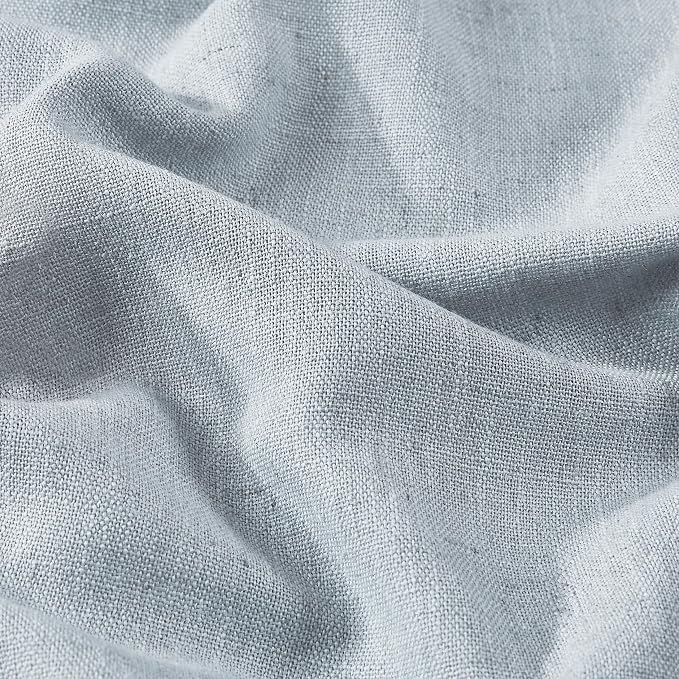 Vision Home Blue Fog Pinch Pleated Full Blackout Curtains Linen Blended Room Darkening Window Curtains 108 inch for Living Room Bedroom Thermal Insulated Pinch Pleat Drapes with Hooks 60" Wx108 Lx1