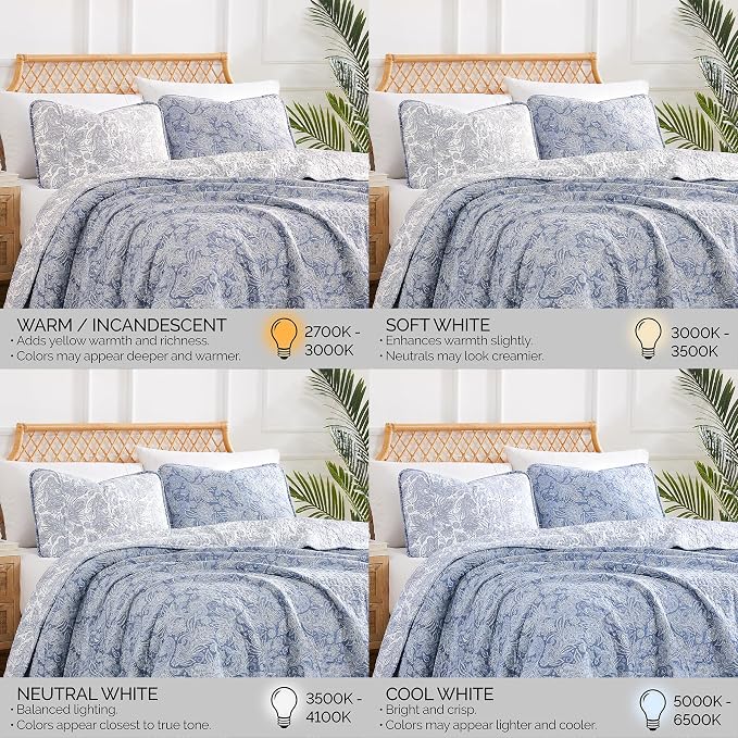 Southshore Fine Living, Inc. Extra Large King Size Quilts, Paisley Quilt, Blue and White Bedspread, 3-Piece Bohemian Bedding Set with Two Matching Shams, California/King, Reversible Blue