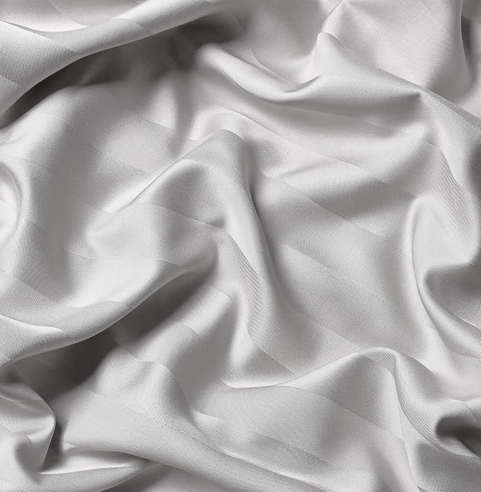 Pure Bamboo Twin Sheets, Genuine 100% Organic Viscose Derived from Bamboo Bed Sheet Set, Luxuriously Soft & Cooling, Double Stitching, 2 Year Quality Promise (Twin, Jacquard White)