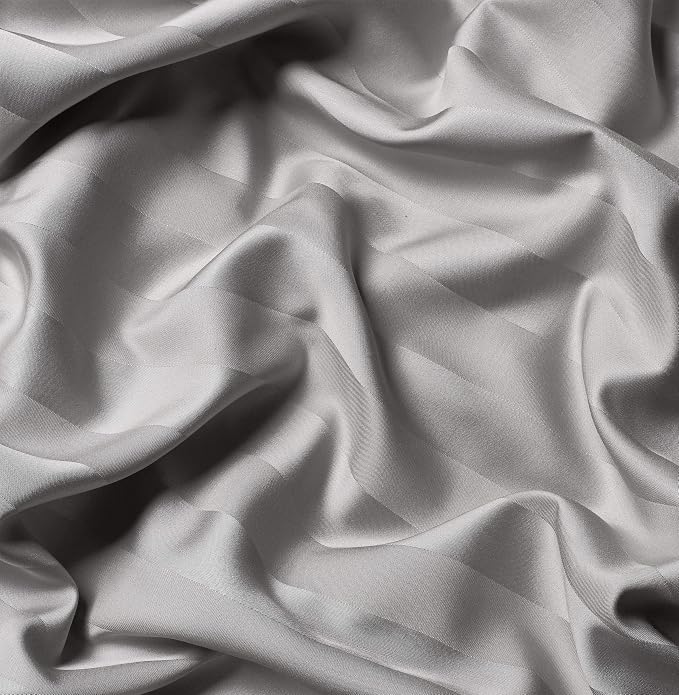 Pure Bamboo King Sheets, Genuine 100% Organic Viscose Derived from Bamboo Bed Sheet Set, Luxuriously Soft & Cooling, Double Stitching, 2 Year Quality Promise (King, Jacquard Silver)