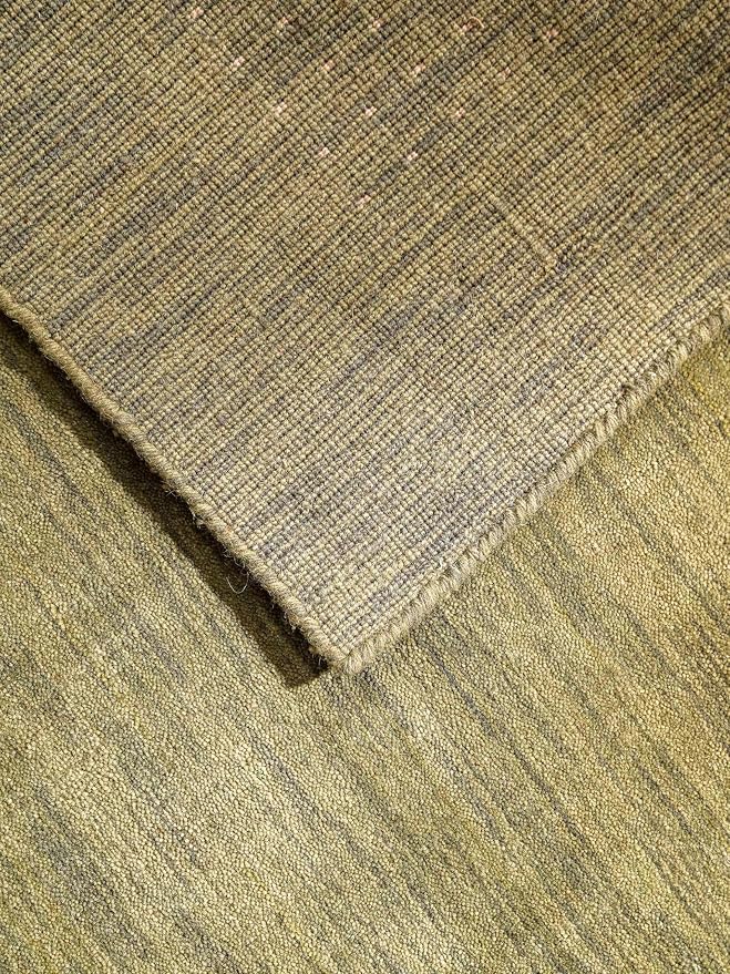 Hand Knotted Loom Wool ECO-Friendly Area Rugs - 3'x5', Rectangle Shape, Green Color, Contemporary Design, High Pile Thick Handmade Anti Skid Area Rugs for Living Room, Bed Room (L00530)