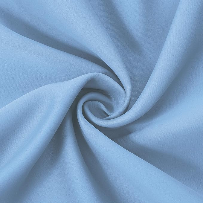 Sky Blue Thermal Blackout Curtains/42 x 72 Inch/Set of 2 Panels Room Darkening Curtains for Bedroom