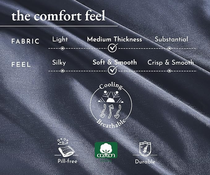 California Design Den Oversized King Duvet Cover, Indigo Dusty Blue | Duvet Cover Only, Comforter Not Included, Backed by Good Housekeeping Seal, Button Closure & Corner Ties