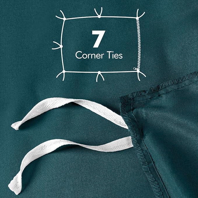 Duvet Cover Queen, 3 Piece Cotton Like Polyester With Zipper Closure, Teal | Extra Soft and Breathable, Wrinkle & Fade Resistant, Includes Duvet Cover and 2 Pillow Shams, Comforter Not Included, OekoTex