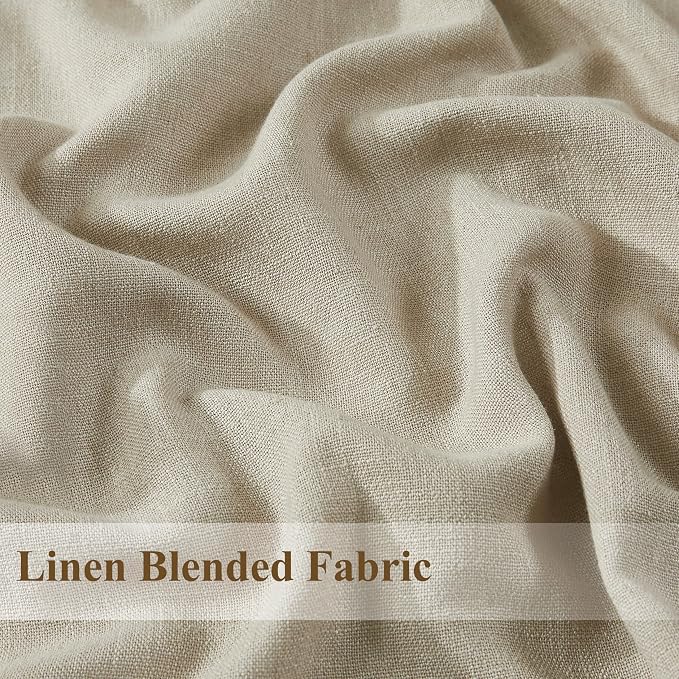 WEST LAKE Pinch Pleat Blackout Curtain Panels 84 Inches Length for Bedroom | Sand Linen Blended Room Darkening Drapes,French Pleat Window Treatment for Patio Sliding Door,60"Wx84"L(Pack of 1)