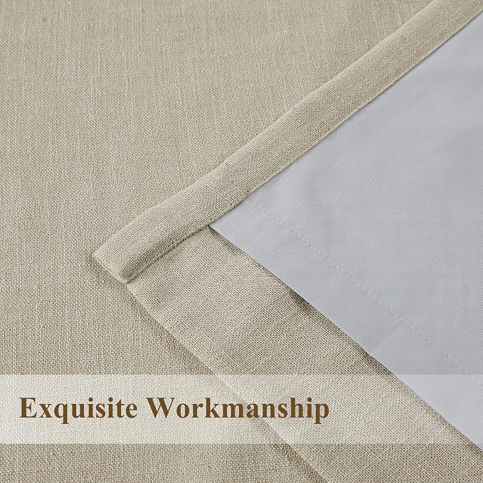 WEST LAKE Extra Long Pinch Pleated Blackout Curtain Panels for Bedroom | Sand Linen Blended Room Darkening Drapes 102 Inches Length,French Pleat Living Room Window Treatment,60"Wx102"Lx1
