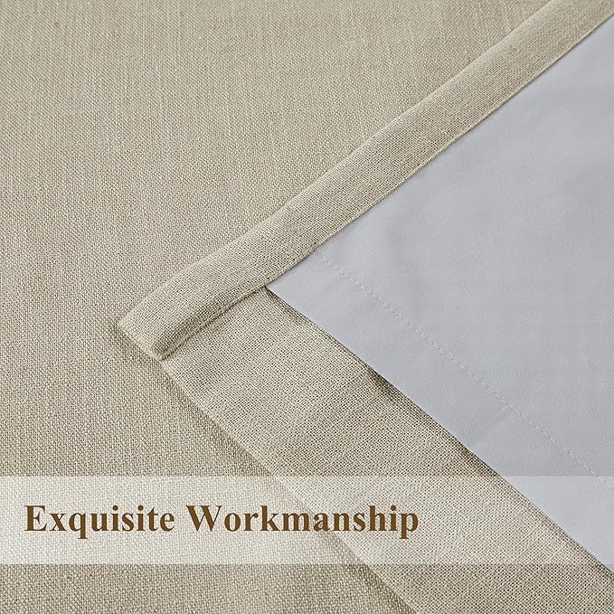 WEST LAKE Pinch Pleat Blackout Curtain Panels 84 Inches Length for Bedroom | Sand Linen Blended Room Darkening Drapes,French Pleat Window Treatment for Patio Sliding Door,60"Wx84"L(Pack of 1)